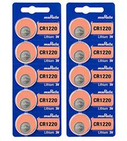 Murata CR1220 Battery 3V Lithium Coin Cell - Replaces Sony CR1220 (10 Batteries)