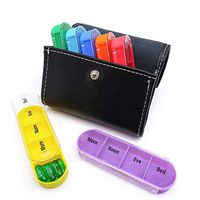 Weekly Travel Pill Organizer,Four Times-a-Day,Pill Container Dispenser Case to Hold Vitamin,Fish Oil,Supplements and Medication