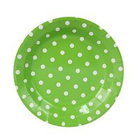 Remeehi 7" Round Dot Birthday Party Paper Plates 20 Count Dessert Plates (Green)