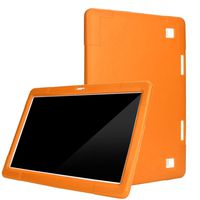 Exteren Tablet folio case, Business School Travel Carrying Portfolio Case Protective Cover Folio with Built-in Stand for 10 10.1 Inch Tablets (Orange)