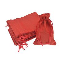 Bezall 20pcs Drawstring Burlap Jute Sacks Jewelry Candy Pouch Christmas Wedding Party Favor Gift Bags (Red, 3.9 x 5.5")