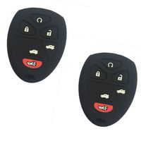 2Pcs New Black Silicone Rubber Protector 6 Buttons Keyless Remote Smart Key Fob Cover Shell Case Bag Skin Holder For GMC Yukon XL Chevrolet Suburban Tahoe Traverse Cadillac Escalade OUC60270 OUC60221