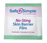 Safe n' Simple Skin Barrier Alcohol Free Sachet, 25 Count No-Sting Skin Barrier Film - 2.4" x 2.4"