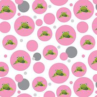 Premium Gift Wrap Wrapping Paper Roll Pattern - Frog Hop Froggy Ribbit Green - Pink