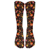 Unisex Flowers Happy Halloween Pumpkins Athletic Socks Stockings Tube Socks