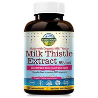 Terranics Organic Milk Thistle Extract, 600mg, 180 Veggie Capsules, Concentrated Whole Spectrum Extract, Standardized 80% Silymarin, Support Healthy Liver Function, Non-GMO, Soy, Dairy & Gluten Free