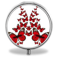 Pill Box, Butterfly Portable 3 Slots Pill Medicine Organizer Case