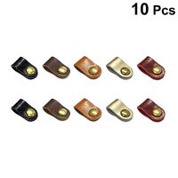 TOPBATHY Leather Earphone Cable Straps Wire Ties Management Cord Keeper Straps Organizer Holder 10pcs