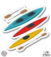 GT Graphics Kayaks - 3" Vinyl Sticker - for Car Laptop I-Pad Phone Helmet Hard Hat - Waterproof Decal