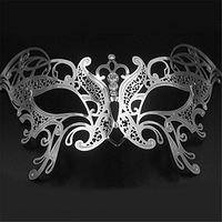 Mardi Gras Party Masquerade Mask,Venice Dance mask Butterfly Metal Diamonds Wedding mask Photo Props Gold and Silver Black COS mask Female 5 Prom Masks