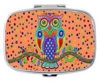 Hand painted cartoon owl Custom HOT Sales Stainless Steel Square Pill Box Medicine Vitamin Organizer Holder Decorative box