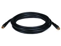 Monoprice 10ft RG6 (18AWG) 75Ohm, Quad Shield, CL2 Coaxial Cable with F Type Connector - Black