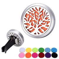 Car Diffuser Vent Clip Aromatherapy Essential Oil Diffuser Stainless Steel Locket Life Tree Car Fragrance Air Freshener - Calm Driving