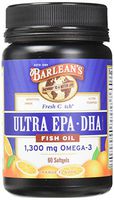 Barlean's Organic Oils Fresh Catch Fish Oil, ULTRA EPA-DHA, Orange Flavor 1300 mg, 60 Softgels