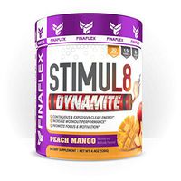 Stimul8 Dynamite, Explosive Preworkout for Men and Women, Continuous Clean Energy for Hours, Increase Performance, Strength, Pumps, 30 Servings (Peach Mango)