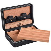 Lxc Black Pearl Fish Pattern PU Leather 4 Pack Cedar Wood Portable Cigar Humidors Smoking Portable Cigar Humidors