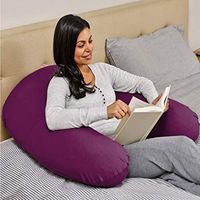 Yogibo Support Reading Pillow Unique U-Shaped Backrest With Arms, Provides A Lift for Watching TV, Gaming, Working, Filled with Soft Micro-Beads, Purple