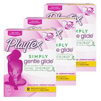 Playtex Gentle Glide Tampons, Fresh Scent Regular Absorbency, 20 Count (Pack of 3)