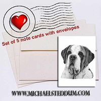 Michael Steddum Saint Bernard Pencil Note Card Set
