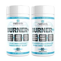 Rethink Nutrition Fat Burner Bundle - BurnerPM & Burner+, Nighttime & Daytime Fat Loss, Sleep Aid, Stress Relief, Relaxation, Focus, Clean Energy, Weight Loss, for Men and Women
