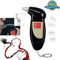 Junboys Alcohol Breath Tester Breathalyzer Semi-Conductor, Digital Alcohol Testing Breath Analyzer Monitor Alcohol Sensor Detector Accurate Reading Keychain Portable, with 5 Replacement Mouthpieces.