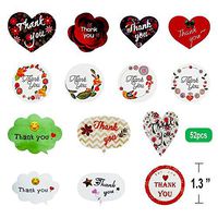 Thank You Stickers Seals Labels, 14 Different Patterns, Thank You Sticker for Gift Cards, Envelopes, Gift Boxes, Cookies,Christmas, Wedding, Birthday Party, Baby Shower (52pcs)