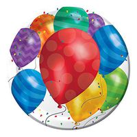 Club Pack of 96 Balloon Blast Disposable Paper Party Banquet Dinner Plates 9"