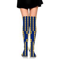 Barbados Flag Compression Socks Soccer Socks Knee High Sock Tall 25.5" For Running,Medical,Athletic,Edema,Diabetic,Varicose Veins,Travel,Pregnancy,Shin Splints,Nursing