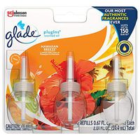Glade PlugIns Refills Air Freshener, Scented and Essential Oils for Home and Bathroom, Hawaiian Breeze, 2.01 Fl Oz, 3 Count