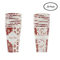 Christmas Disposable Cups for Holiday Party Supplies, 20 Count, 16oz