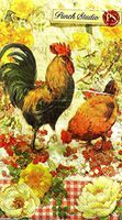 Punch Studio Rooster and Hen Guest Towels Set of 32 Napkins