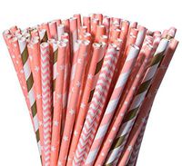 Pack of 200 Paper Straws Party Decoration Striped Drinking Straws for Birthday, Wedding, Christmas, Celebration Parties by Acerich