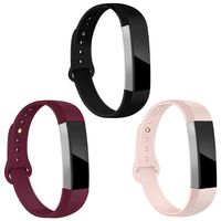 OenFoto Bands Compatible Fitbit Alta/Alta HR/Ace, Adjustable Soft Silicone Bracelet Replacement Accessory Wristband for Fitbit Alta/Alta HR/Ace,Women Men, Black,Sand Pink,Wine Red Small