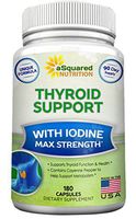 Premium Thyroid Support Supplement with Iodine (180 Capsules) - Best Herbal & Vitamin Complex w/ B12, Ashwagandha, Bladderwrack & Kelp - Helper for Healthy Hormone, Energy, Metabolism, Weight Loss