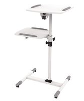 ProHT 2-Shelves Universal Mobile Projector/Laptop Trolley (05486A), Sit-Stand Laptop Desk Cart, Adjustable Projector Stand/Rolling Computer Stand, Rotated 360° and Tilted up to 35° .White