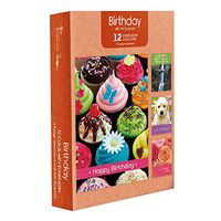 Pack of 12 Religious Birthday Cards, Boxed Enclosure Cards 4 Designs with Envelopes. Includes KJV Scripture on Each Card