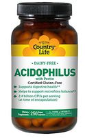 Country Life - Natural Dairy-Free Acidophilus with Pectin - 250 Vegan Capsules