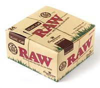 RAW CONNOISSEUR size King SIze Unrefined ORGANIC Hemp Rolling papers + TIPS - 1 Box