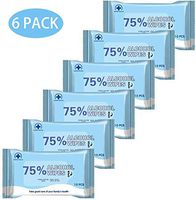 Alcohol Disinfectant Wipes,Wet Wipes 75% Alcohol (6pack,60 Wipes)