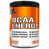 Evlution Nutrition BCAA Energy - Essential BCAA Amino Acids, Vitamin C, Natural Energizers for Performance, Immune Support, Muscle Building, Recovery, B Vitamins, Pre Workout, 30 Serve, Orange