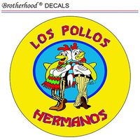 Los Pollos Hermanos Gus Fring Fried Chicken Breaking Bad Insignia Gas Signs Car Company Pack of Two Vinyl Decals for Laptop Water Bottle Bike Car Truck Sticker (Pack of Two 2.75" Decals)