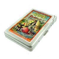 Vintage Gypsy Woman Fortune Teller D6 Cigarette Case Lighter Smoking King Size Cigarettes Silver Metal Wallet 4" X 2.75" RFID Protection