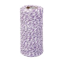 OxoxO 100YD White + Purple Wrap Gift Cotton Rope Ribbon Twine Rope Bottle Gift Box Line Design 2MM