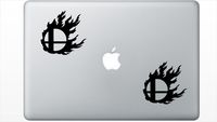 Super Smash Bros Flame HenryDecal5550144 Set Of Two (2x) , Decal , Sticker , Laptop , Ipad , Car , Truck