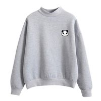 ✔ Hypothesis_X ☎ Women's Panda Hooded Sweatshirt Cute Crop Top Hoodies Pullover Tops Sweatshirt Gray
