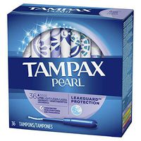 Tampax Pearl Plastic Tampons, Light Absorbency, Unscented, 36 Count (Pack of 2) (72 Total Count) (Packaging May Vary)