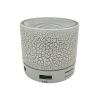 shlutesoy Portable Crack Rechargeable LED Light Wireless Bluetooth Speaker Music Player White
