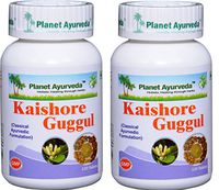 Planet Ayurveda Kaishore Guggul - Herbal Tablets, 100% Natural - 2 Bottles (Each Bottle Contains 120 Tablets)