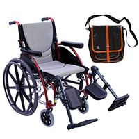 Karman S-Ergo 115 Ultra Lightweight Ergonomic Wheelchair | Seat Size 18" X 17" | Upgraded to Elevating Legrests | Fixed Wheels and Mag Wheels in Red & Free Black Bag with Trim!