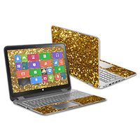 Mightyskins Skin Compatible with Hp Envy X360 15.6" (2014) Wrap Cover Sticker Skins Gold Glitter